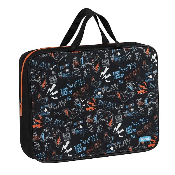 Папка текстильная с ручками 1 отделение, А4 Först "Flawless Victory", 350*265*80мм, текстиль, на молнии