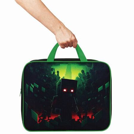 Папка на молнии с ручками BRAUBERG А4, 1 отделение, полиэстер, 80мм, Night warrior, 272183 