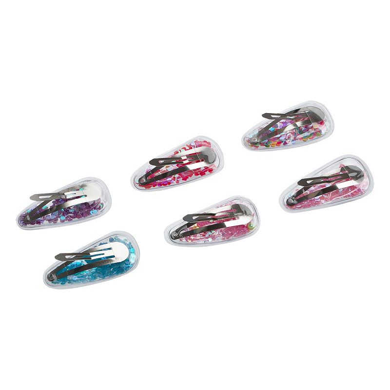 Заколки для волос MESHU, клик-клак, наполнитель, ассорти, 2шт., 5,5см, европодвес