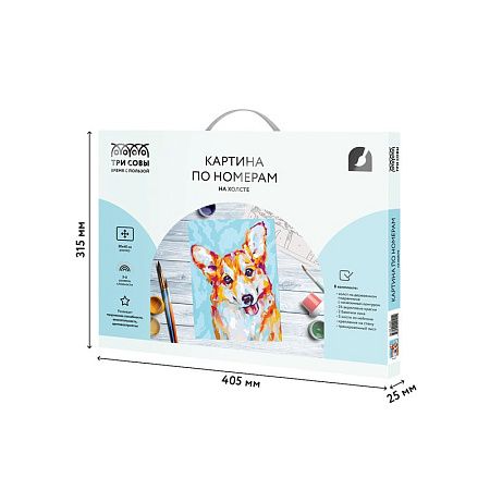 Картина по номерам на холсте ТРИ СОВЫ "Корги", 30*40, с акриловыми красками и кистями