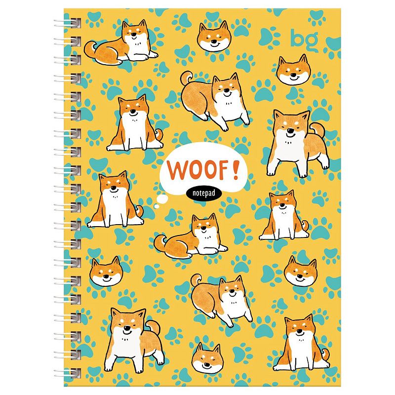 Записная книжка А6 96л., на гребне BG "Веселые друзья", матовая ламинация, выб. лак, твердая обложка