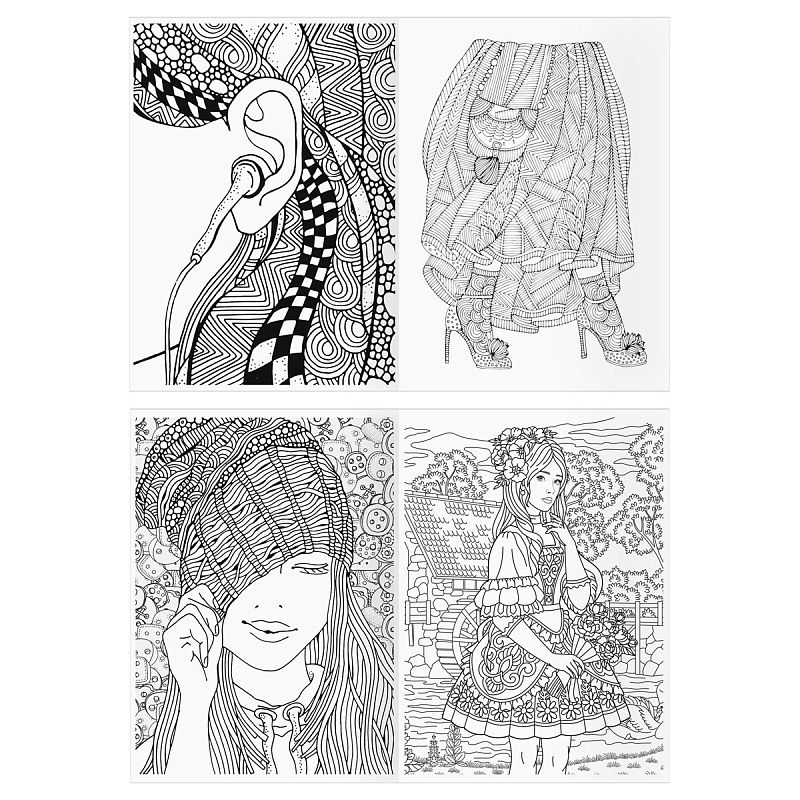 Раскраска А4 ТРИ СОВЫ "Антистресс. Девушка-загадка", 16стр.