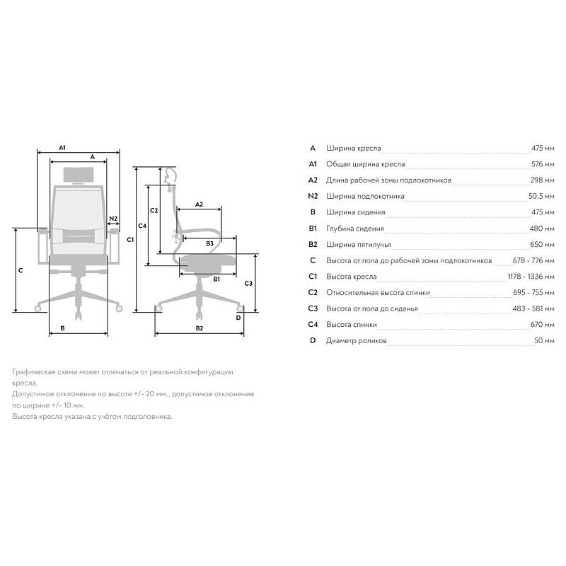 Кресло руководителя Метта  ErgoLife Sit Air B2-290K, ткань-сетка черная, механизм качания, подголовник