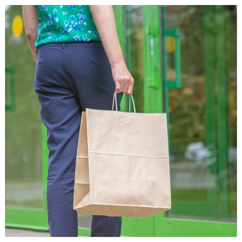 Пакет бумажный "Крафт" с кручеными ручками, 24*14*28см, 70г/м2