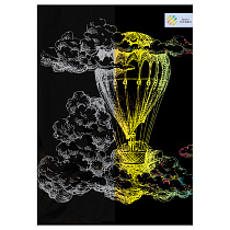 Гравюра с голографическим эффектом ТРИ СОВЫ "Воздушный шар", А4
