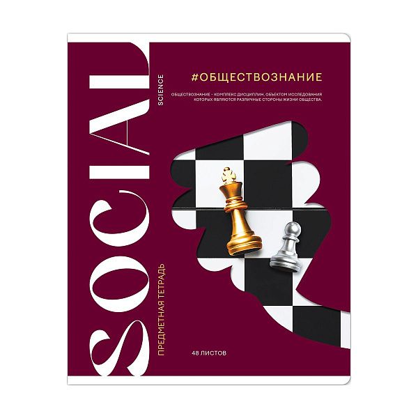 Тетрадь предметная 48л. ArtSpace "Коллаборация"- Обществознание, матовая ламинация, выб. лак