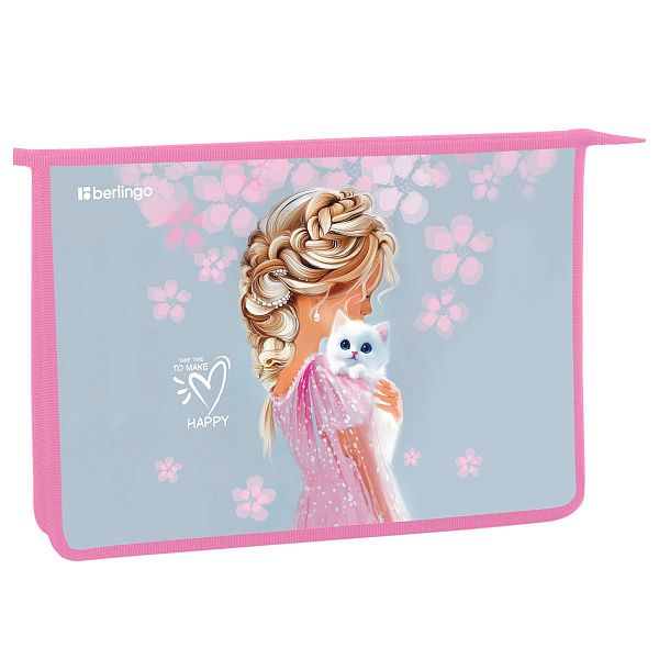 Папка для тетрадей 1 отделение, А4 Berlingo "Furry-tale Friend", 340*245*40 мм, пластик, на молнии