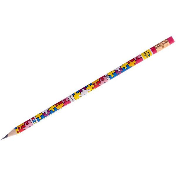 Карандаш ч/г Koh-I-Noor "Puzzle" HB, с ластиком, заточен.