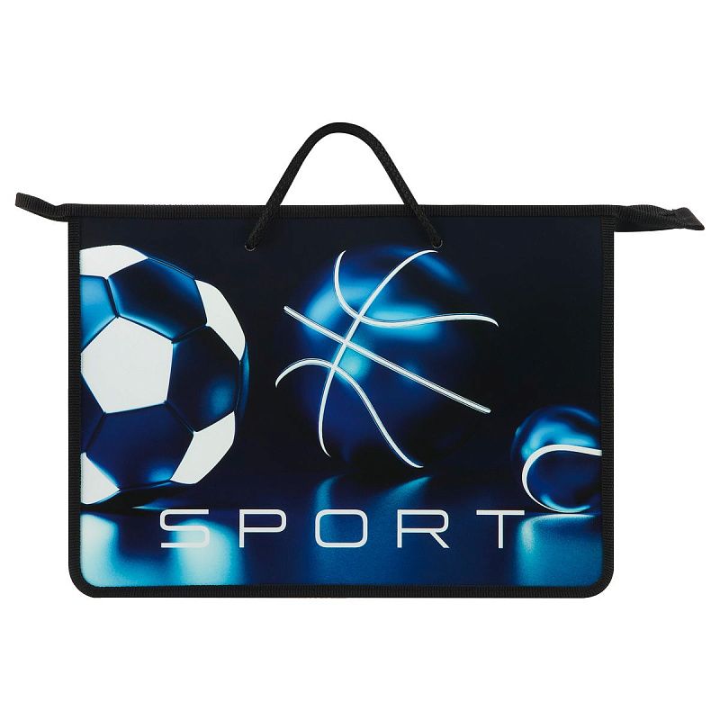 Папка с ручками А4 ArtSpace "Sport", пластик, на молнии, 75мм 