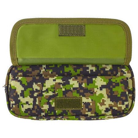 Пенал BRAUBERG для мальчиков, 1 отделение, органайзер, мягкий, "Military", зеленый, 21х5х9 см, 228990 