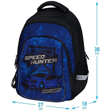 Рюкзак Berlingo Comfort "Speed hunter" 38*27*18см, 3 отделения, 3 кармана, эргономичная спинка 