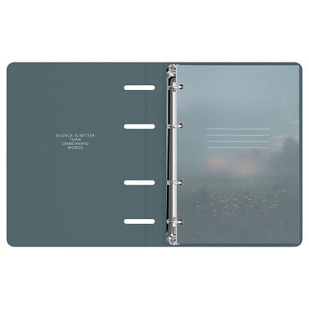 Тетрадь на кольцах А5, 120л., BG "Silence", картон, soft-touch ламинация
