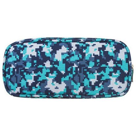 Пенал BRAUBERG для мальчиков, 1 отделение, органайзер, мягкий, "Military", синий, 21х5х9 см, 228991 
