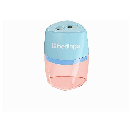 Точилка пластиковая Berlingo "Haze XL", с контейнером, 2 отверстия, ассорти 