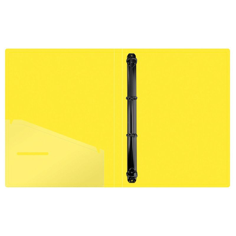 Папка на 4 кольцах Berlingo "Neon", 24мм, 1000мкм, желтый неон, D-кольца, с внутр. карманом 