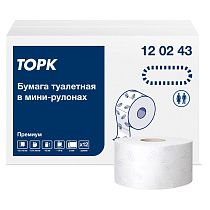 Бумага туалетная Tork "Premium"(T2) 2-слойная, мини-рулон, 170м/рул., мягкая, тиснение, белая Бумага туалетная Tork "Premium"(T2) 2-слойная, мини-рулон, 170м/рул., мягкая, тиснение, белая