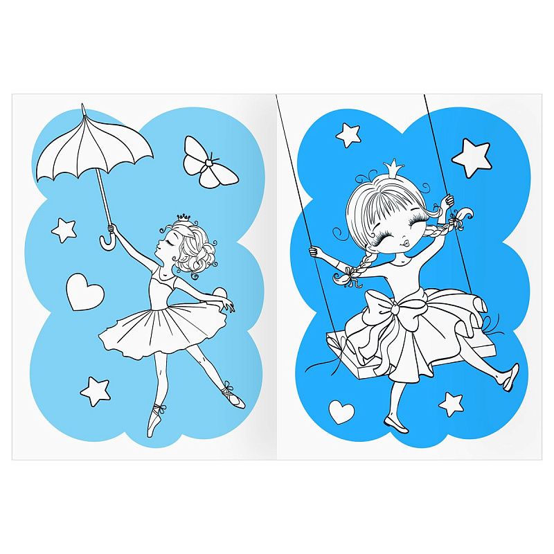 Раскраска А4 ТРИ СОВЫ "Подружки", 16стр., цветной фон