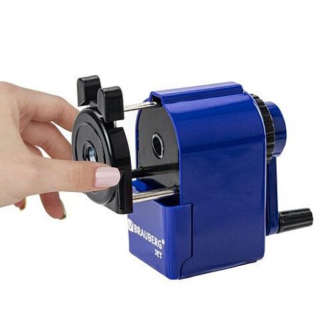 Точилка механическая BRAUBERG "JET", металлический механизм, корпус синий, 229570 