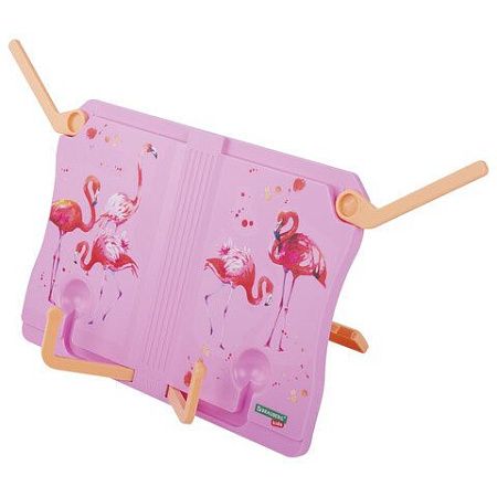 Подставка для книг и учебников BRAUBERG KIDS "Flamingo", регулируемый угол наклона, прочный ABS-пластик, 238061 