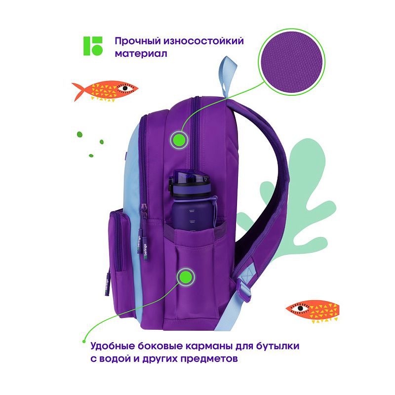 Рюкзак Berlingo "Envy" 2 отделения, 4 кармана, уплотненная спинка, 39*28*17см, голубой 