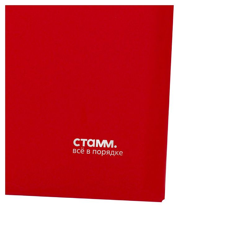 Папка-конверт на кнопке СТАММ А4, 180мкм, пластик, непрозрачная, красная 