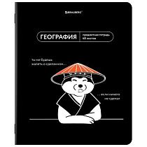 Тетрадь предметная МЕМЫ 48 л., TWIN-лак, ГЕОГРАФИЯ, клетка, подсказ, BRAUBERG, 405100