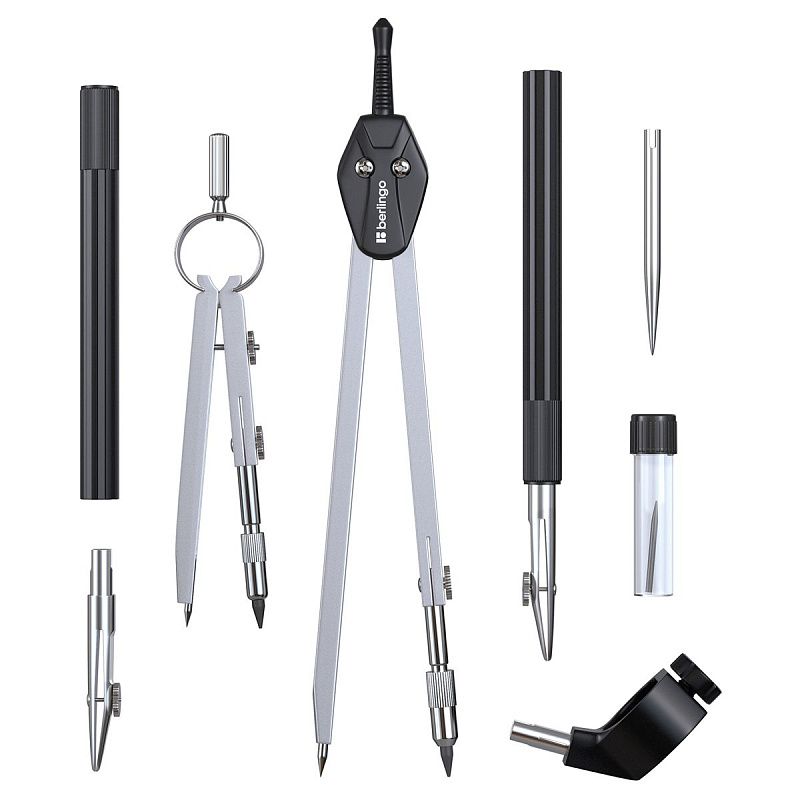 Готовальня Berlingo "Expert", 8 предметов, циркуль 135мм, пластиковый футляр 