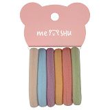 Резинки для волос MESHU "Essence thin", пастельные ассорти, 6шт., европодвес