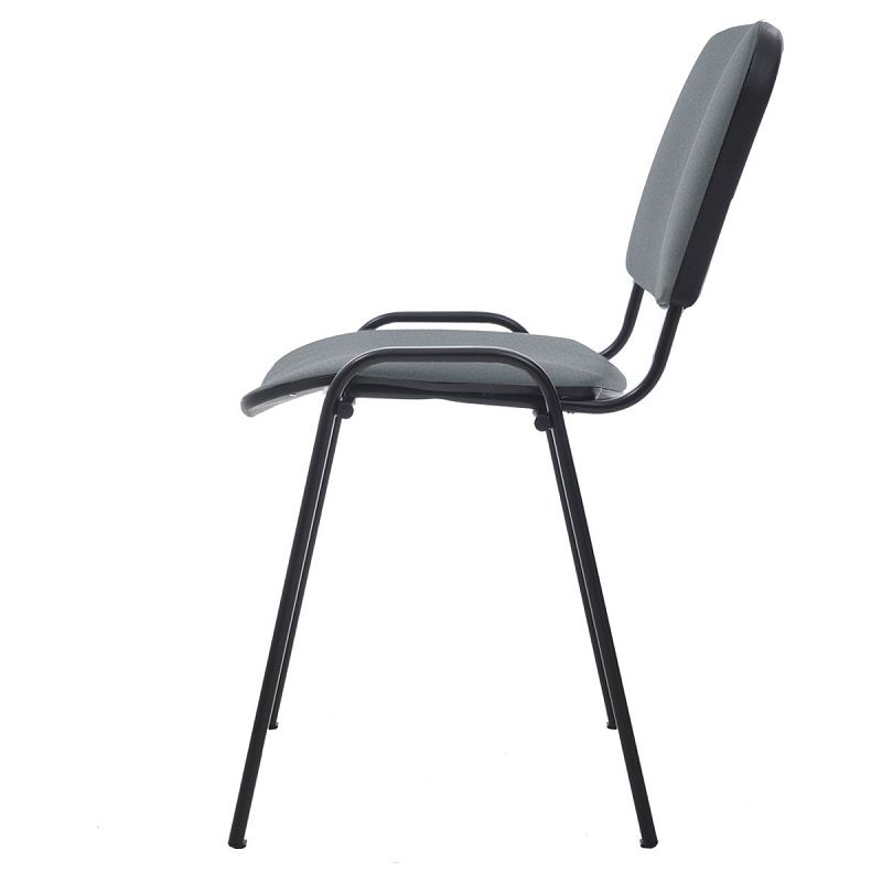 Стул Фабрикант "Изо"DO, №800, BL, каркас черный, обивка кожзам серый