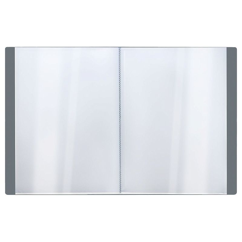 Папка с 80 вкладышами СТАММ "Стандарт" А4, 30мм, 800мкм, пластик, серая 