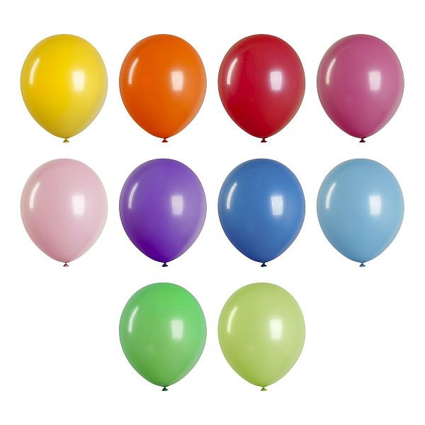Воздушные шары, 25шт., М12/30см, MESHU, пастель, 10 цветов ассорти