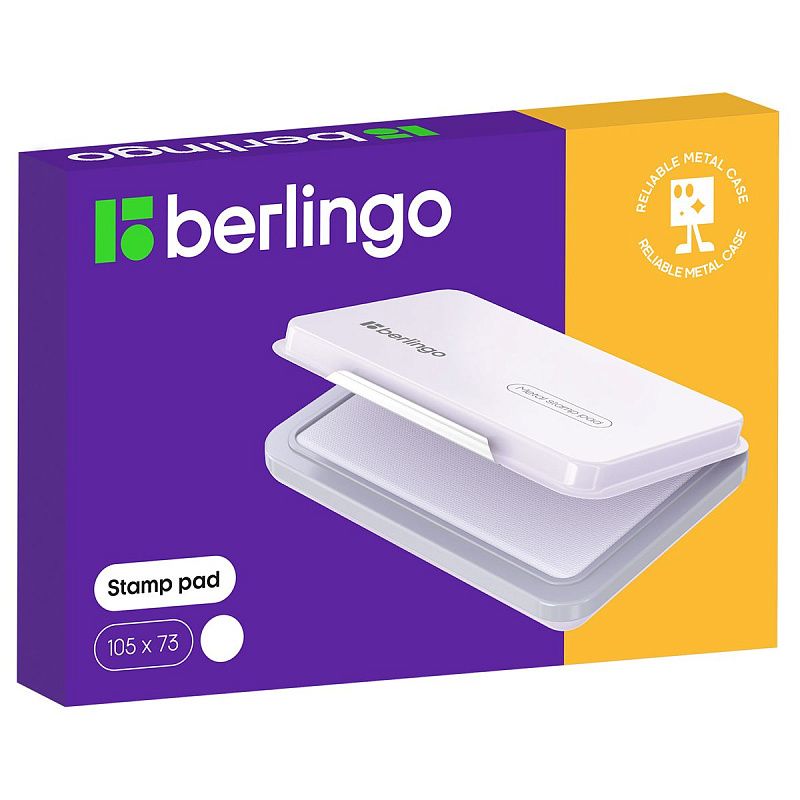 Штемпельная подушка Berlingo, 105*73мм, неокрашенная, металлическая