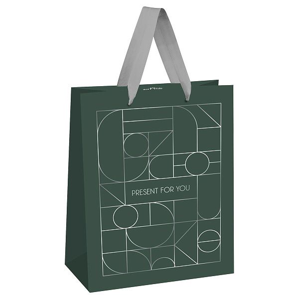 Пакет подарочный 18*23*10см MESHU "Strict lines", фольга, матовая ламинация, ассорти