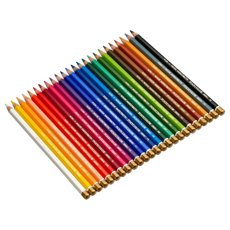 Карандаши цветные художественные Koh-I-Noor "Polycolor", 24цв., заточен., метал. пенал