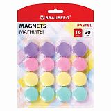Магниты 30 мм, НАБОР 16 шт., BRAUBERG "PASTEL", блистер, 272519