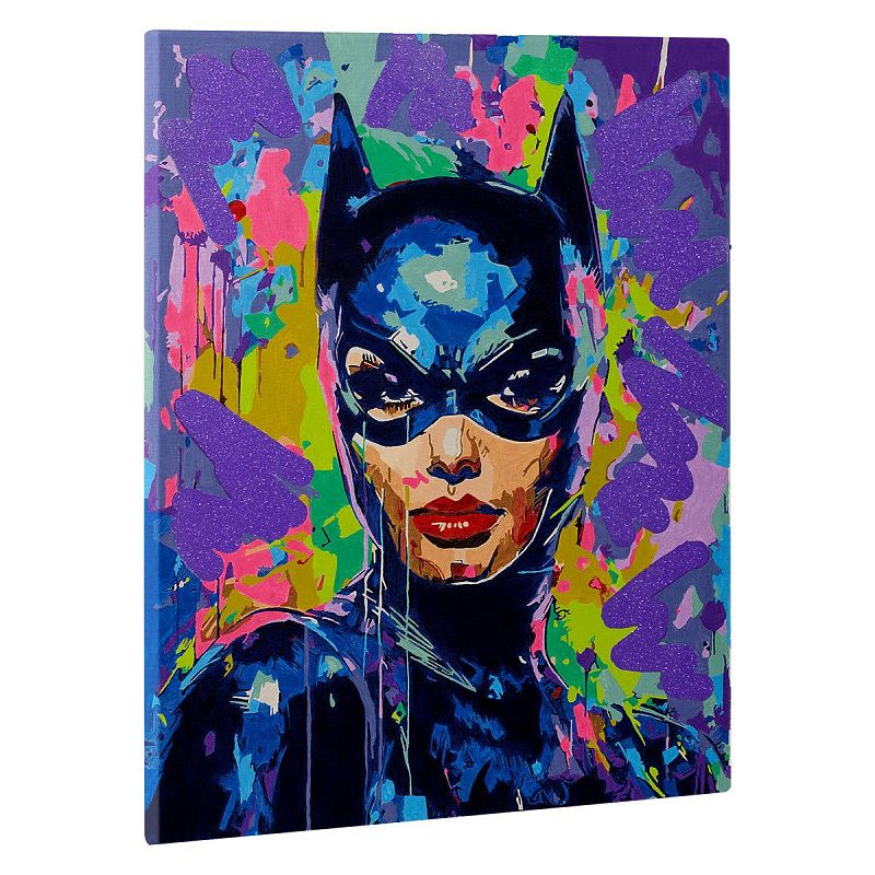 Картина по номерам на холсте с глиттером ТРИ СОВЫ "Женщина-кошка", 40*50, с акриловыми красками и кистями