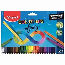 Карандаши цветные монолитные MAPED Infinity, набор 24 цвета, трехгранные, 861601