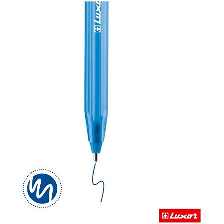 Ручка шариковая Luxor "InkGlide 100 Icy" синяя, 0,7мм, трехгран. 