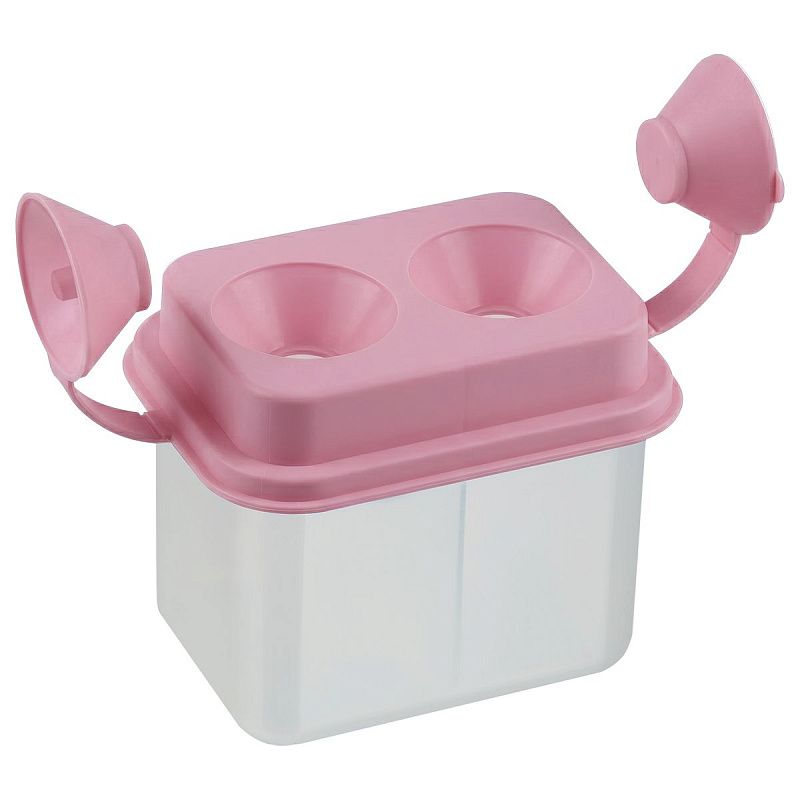 Стакан-непроливайка двойной Гамма, пастельный розовый, с крышкой