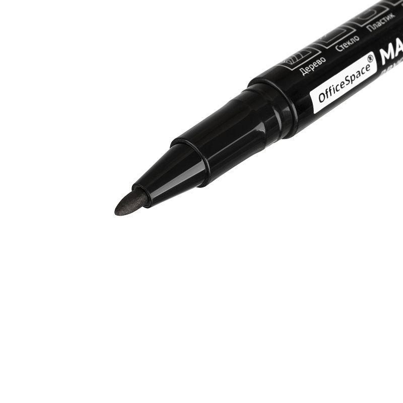 Маркер перманентный двухсторонний OfficeSpace черный, пулевидный, 0,5/2,0мм 
