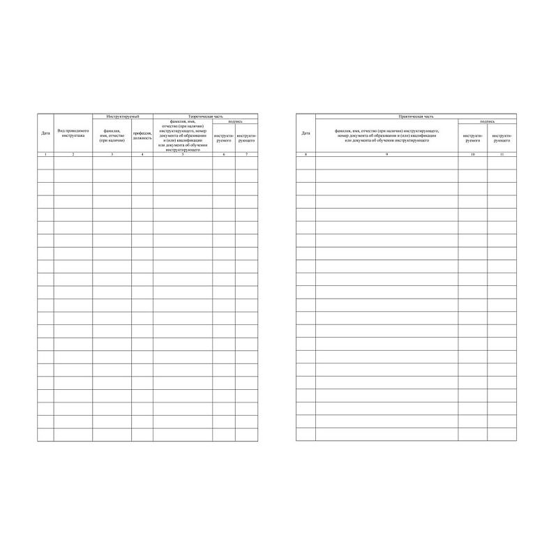 Журнал учета противопожарных инструктажей (Приказ МЧС РФ от 16.12.2024 № 1120, А4, офсет, 64 стр.)