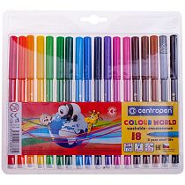 Фломастеры Centropen "Colour World", 18цв., трехгранные, смываемые, блистер