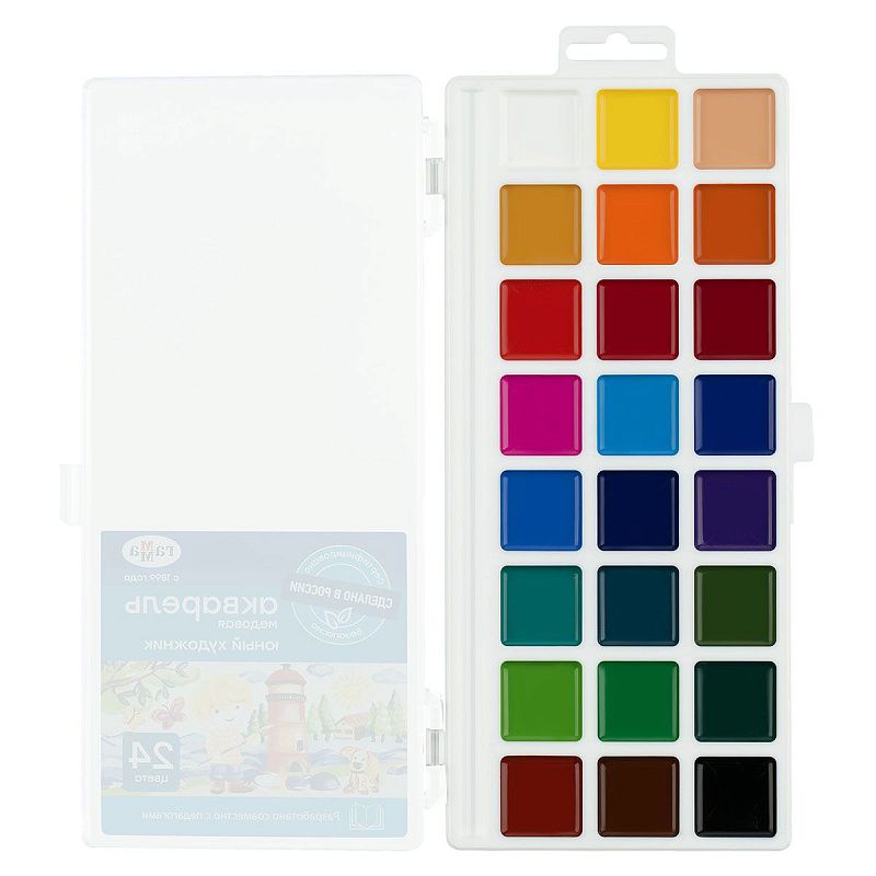 Акварель Гамма "Юный художник", медовая, 24 цвета, без кисти, пластик. упак., европодвес