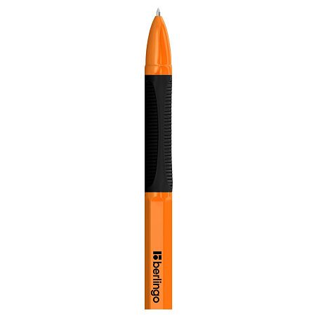 Ручка шариковая Berlingo "Tribase grip orange" черная, 0,7мм, грип 