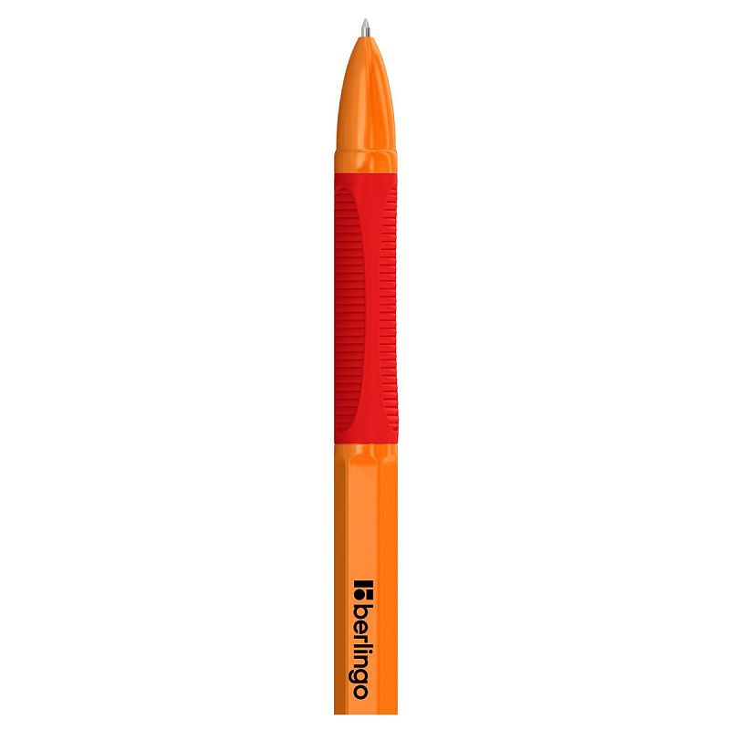 Ручка шариковая Berlingo "Tribase grip orange" красная, 0,7мм, грип 