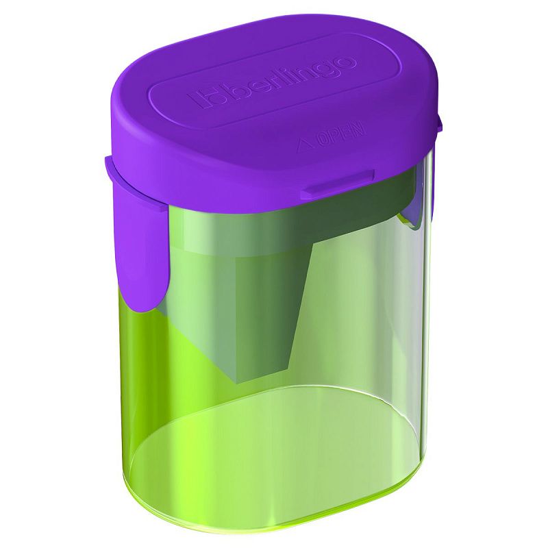 Точилка пластиковая Berlingo "Heat" 1 отверстие, контейнер, ассорти 