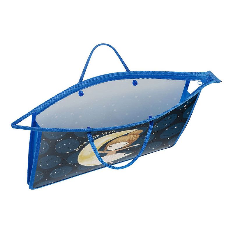 Папка с ручками А4 ArtSpace "Riding on the moon", пластик, на молнии, 75мм 