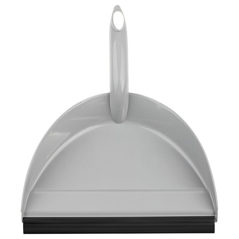 Комплект для уборки OfficeClean щетка-сметка и совок, с резиновой кромкой, ширина 24 см, пластик, серый