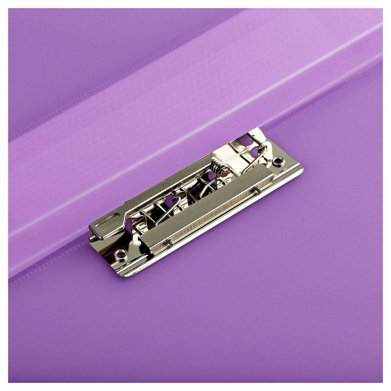 Папка с боковым зажимом СТАММ "Кристалл" А4, 17мм, 700мкм, пластик, фиолетовая 