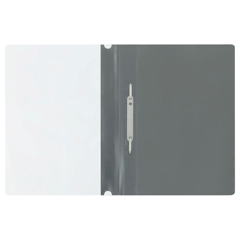 Папка-скоросшиватель пластик. СТАММ А4, 120мкм, серая с прозр. верхом 